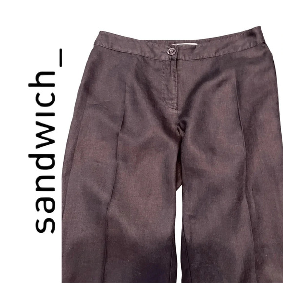 Sandwich 100%  Linen Pants Dublin Pants Charcoal Grey Size 38 - Picture 3 of 7